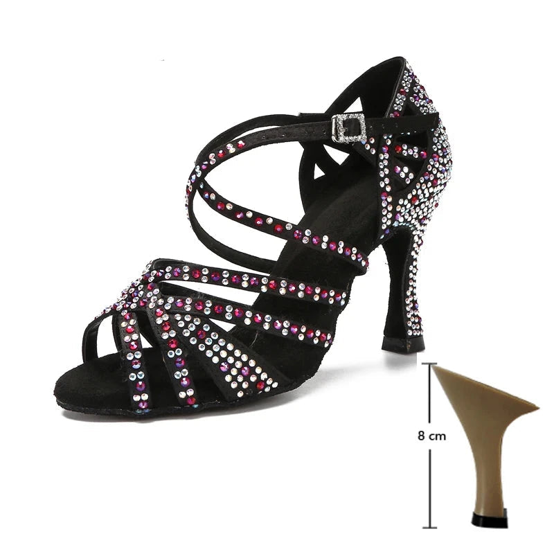 AURORA - chaussures de bachata strass colorés